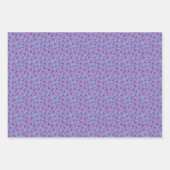 Rosa Blume auf blauem Hintergrund Geschenkpapier Set (Vorderseite 3)