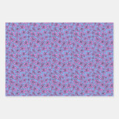 Rosa Blume auf blauem Hintergrund Geschenkpapier Set (Vorderseite)