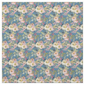 Rosa Blume auf blauem Stoff | Blumenmaterial (Muster)