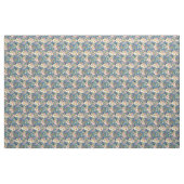 Rosa Blume auf blauem Stoff | Blumenmaterial (Fat Quarter (45,7 x 55,9 cm))