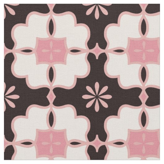 Rosa Blume auf Braun | Blumenmuster Stoff (Nahaufnahme)