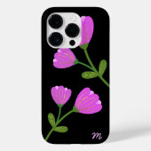 Rosa Blume auf dem Black Phone Case (Rückseite)