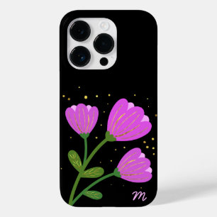 Rosa Blume auf dem Black Phone Case