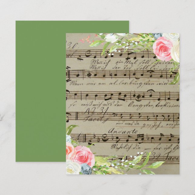 Rosa Blume auf dem Musikhandbuch (Vorne/Hinten)