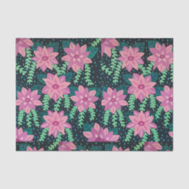 Rosa Blume auf der schwarzen Leinwand Seidenpapier