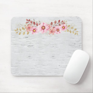Rosa Blume auf der Weißen Birne Mousepad