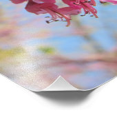 Rosa Blume auf einem Baum Fotodruck (Ecke)