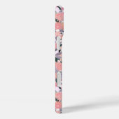 Rosa Blume auf einem Hintergrund silberner Blätter Case-Mate iPhone Hülle (Rückseite / Rechts)