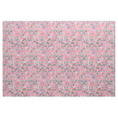 Rosa Blume auf einem Hintergrund silberner Blätter Stoff (Fat Quarter (45,7 x 55,9 cm))