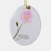 Rosa Blume auf grau Keramik Ornament (Rechts)