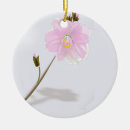 Rosa Blume auf grau Keramik Ornament