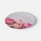 Rosa Blume auf handgearbeitetem Papier Pappteller (Schrägansicht)