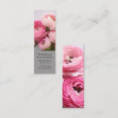Rosa Blume auf handgefertigten Lesezeichen Mini Visitenkarte (Vorne/Hinten)