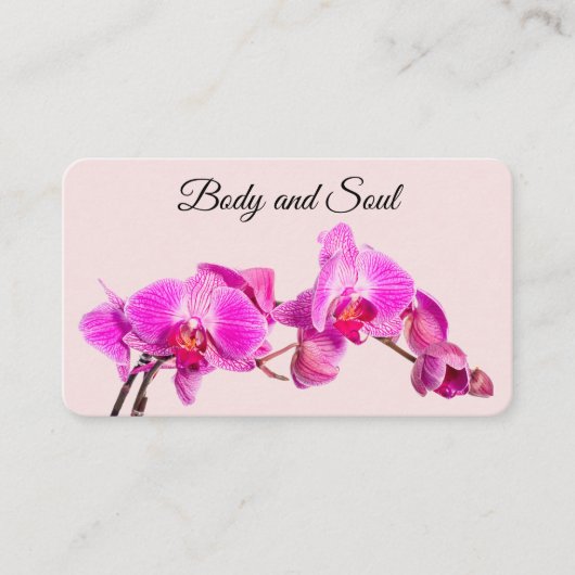 Rosa Blume auf handgefertigten Rose Wellness-Cente Visitenkarte (Vorderseite)