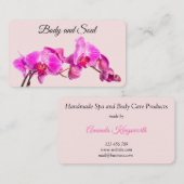 Rosa Blume auf handgefertigten Rose Wellness-Cente Visitenkarte (Vorne/Hinten)