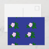Rosa Blume auf marineblau Postkarte (Vorne/Hinten)