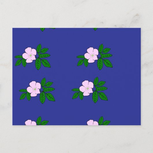 Rosa Blume auf marineblau Postkarte (Vorderseite)