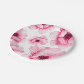 Rosa Blume auf Platte Pappteller (Schrägansicht)