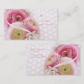 Rosa Blume auf Polka-Punkten Telefonnummerkarte (Vorne/Hinten)