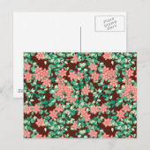 Rosa Blume auf Schokoladenbasis Postkarte (Vorne/Hinten)