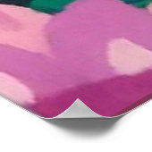 Rosa Blume auf schwarz Poster (Ecke)