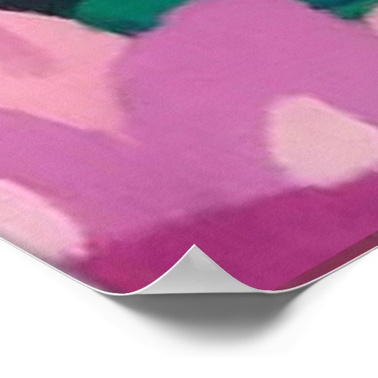 Rosa Blume auf schwarz Poster (Ecke)