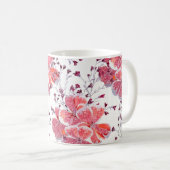 Rosa Blume auf Weiß. Kaffeetasse (VorderseiteRechts)