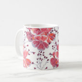 Rosa Blume auf Weiß. Kaffeetasse (Vorderseite Links)