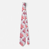 Rosa Blume auf Weiß. Krawatte (Vorderseite)