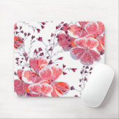 Rosa Blume auf Weiß. Mousepad (Mit Mouse)