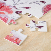 Rosa Blume auf Weiß. Puzzle (Seite)