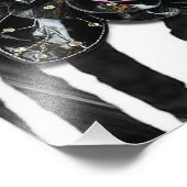 Rosa Blume auf Zebra Fotodruck (Ecke)