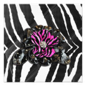 Rosa Blume auf Zebra Fotodruck (Vorne)