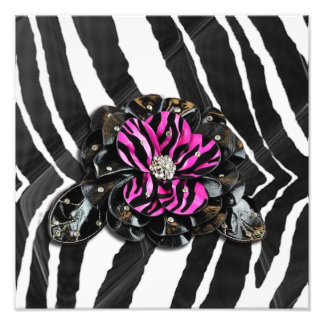 Rosa Blume auf Zebra Fotodruck