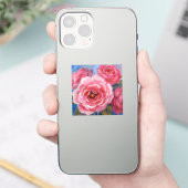 Rosa Blume Aufkleber (Telefon)