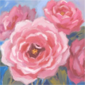 Rosa Blume Aufkleber (Vorderseite)