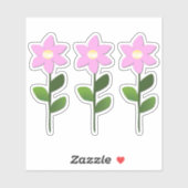 Rosa Blume Aufkleber (Blatt)