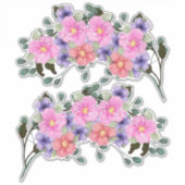 Rosa Blume Aufkleber (Vorderseite)