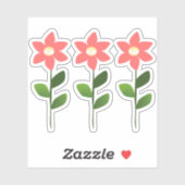 Rosa Blume Aufkleber (Blatt)