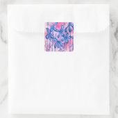 Rosa Blume Aufkleber am Sky Square (Tasche)
