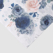 Rosa Blume aus Dusty Blue und Blush Elegant Seidenpapier (Detail)