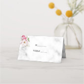 Rosa Blume aus Marmor Platzkarte (Vorderseite)