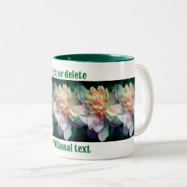 Rosa Blume aus Peony multipliziert Personalisiert Zweifarbige Tasse