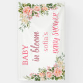 Rosa Blume Baby in blühender Mädchendusche Banner (Vertikal)