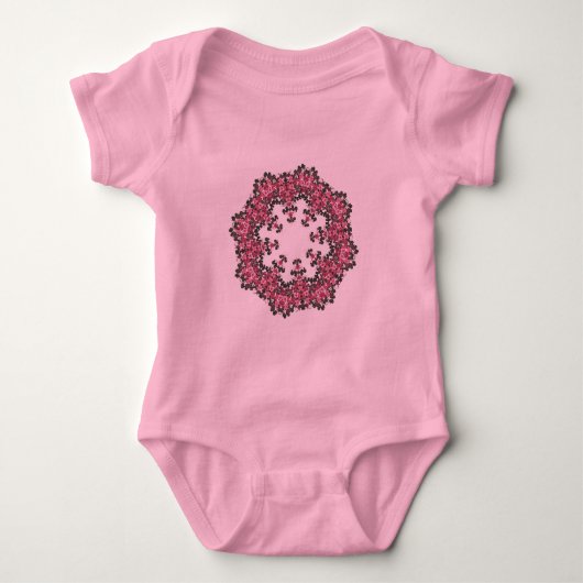 Rosa Blume Baby Strampler (Vorderseite)