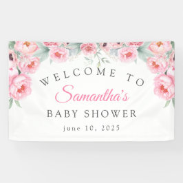 Rosa Blume, Babydusche, Empfang Banner