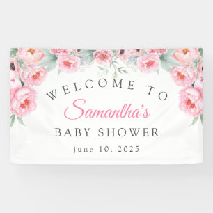 Rosa Blume, Babydusche, Empfang Banner