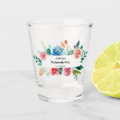 Rosa Blume Bachelorette Shotglas Schnapsglas (Vorderseite)