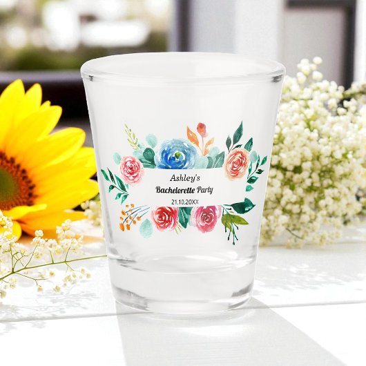 Rosa Blume Bachelorette Shotglas Schnapsglas