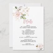 Rosa Blume Bachelorette Wochenende Einladung (Rückseite)